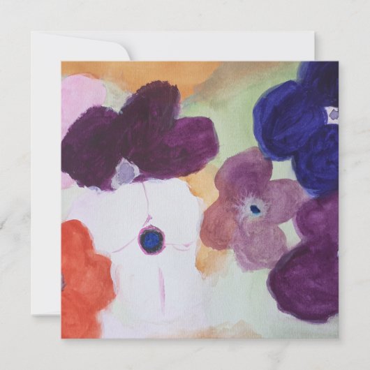 Frühjahr-Anemonen-Flachgrüßkarte (Vorderseite)