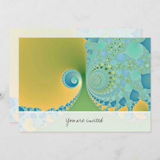 Frühjahr-Ankunft - Fraktal Art Einladung (Vorne/Hinten)