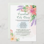 Frühjahr-Aquarell-BlumenÖl-Klasse Einladung (Vorne/Hinten)
