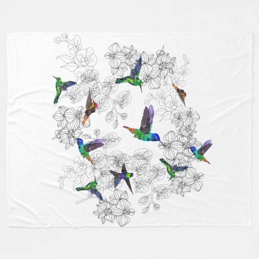 Frühjahr Birds Fleece Blanket (Vorderseite (Horizontal))