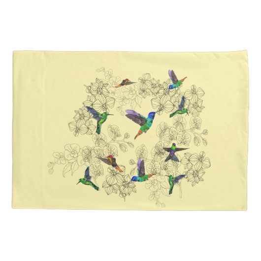 Frühjahr Birds Pillow Case - Custom Colors Kissenbezug (Rückseite)