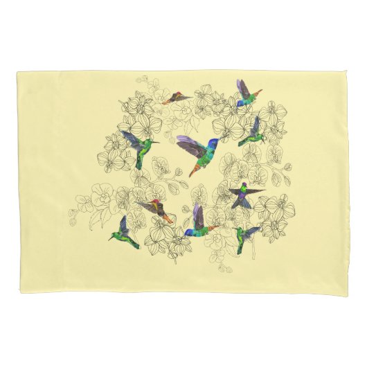 Frühjahr Birds Pillow Case - Custom Colors Kissenbezug (Vorderseite)