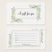 Frühjahr-Blätter Geschenkgutschein (Vorne & Hinten)