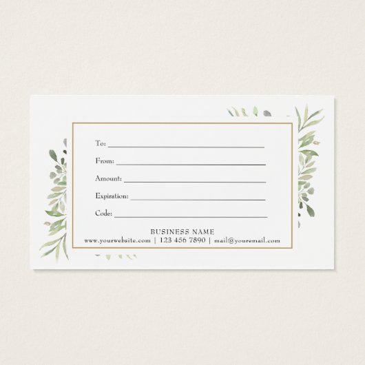 Frühjahr-Blätter Geschenkgutschein (Rückseite)