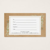 Frühjahr Blätter Rustic Kraft Geschenkgutschein (Rückseite)