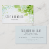 Frühjahr Blätter Wasserfarbe Moderne Visitenkarte (Vorne/Hinten)