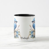 Frühjahr blüht Blauer Jay-Bird Tasse (Zentrum)
