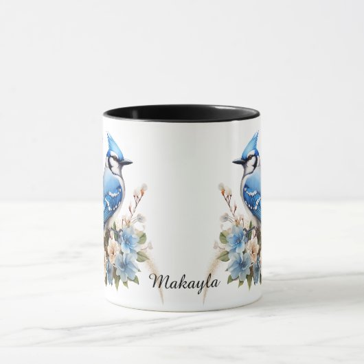 Frühjahr blüht Blauer Jay-Bird Tasse (Zentrum)