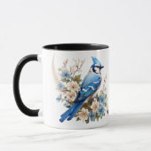 Frühjahr blüht Blauer Jay-Bird Tasse (Links)