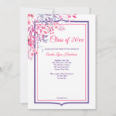 Frühjahr Blumenrahmen Foto Abschluss Einladung (Rückseite)