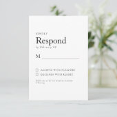 Frühjahr Botanische Weiße Hochzeit RSVP (Stehend Vorderseite)