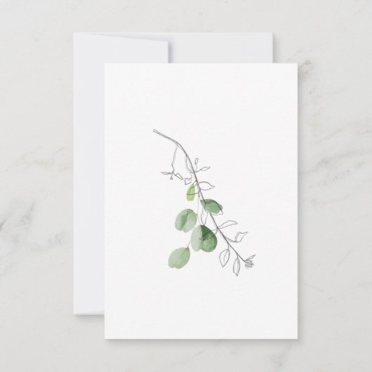 Frühjahr Botanische Weiße Hochzeit RSVP (Rückseite)