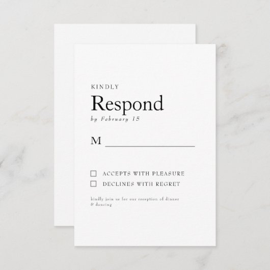 Frühjahr Botanische Weiße Hochzeit RSVP (Vorne/Hinten)