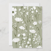 FRÜHJAHR Brautparty Grün und Weiß Einladung (Rückseite)