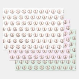 Frühjahr Bunny Oaster Egs Garland Wreath Geschenkpapier Set