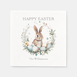 Frühjahr Bunny Ostereier Gärland Personalisiert Serviette