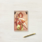 Frühjahr c1900 Top Two Thirds von Alphonse Mucha Post-it Klebezettel (Auf Schreibtisch)