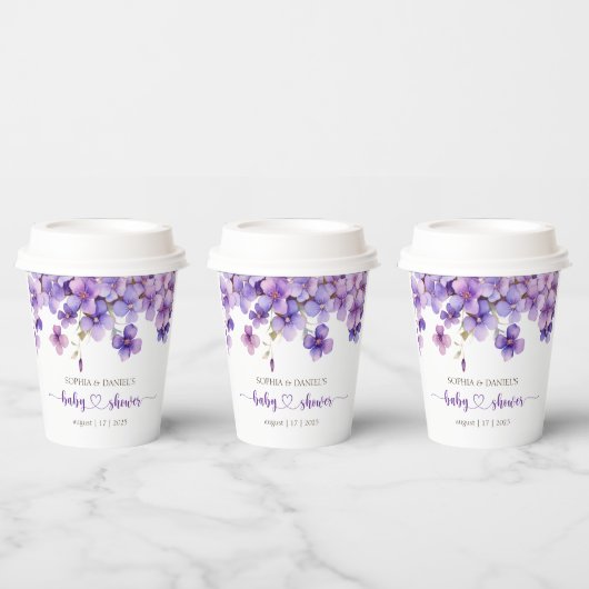 Frühjahr Delicate Violet Blume Babydusche Pappbecher (Multi)