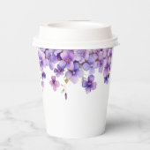 Frühjahr Delicate Violet Blume Babydusche Pappbecher (Rückseite)