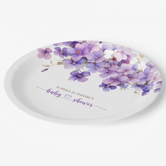 Frühjahr Delicate Violet Blume Babydusche Pappteller