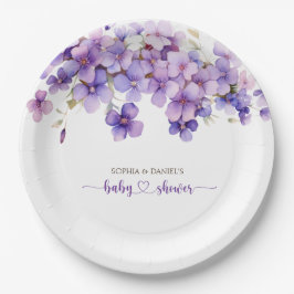 Frühjahr Delicate Violet Blume Babydusche Pappteller