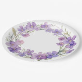 Frühjahr Delicate Violet Blume Babydusche Pappteller (Schrägansicht)