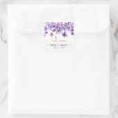 Frühjahr Delicate Violet Blume Babydusche Quadratischer Aufkleber (Tasche)