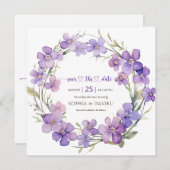 Frühjahr Delicate Violet Blume Babydusche Save The Date (Vorne/Hinten)