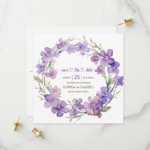 Frühjahr Delicate Violet Blume Babydusche Save The Date