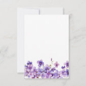 Frühjahr Delicate Violet Blume Babydusche Save The Date (Rückseite)