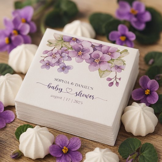 Frühjahr Delicate Violet Blume Babydusche Serviette