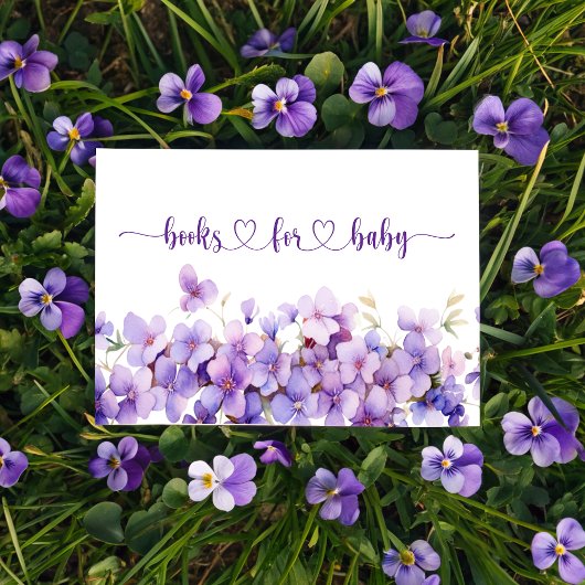 Frühjahr Delikate Violet Blume Bücher für Babys Begleitkarte