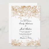 Frühjahr einfache Hand gezeichnet florale elegante Einladung (Vorne/Hinten)