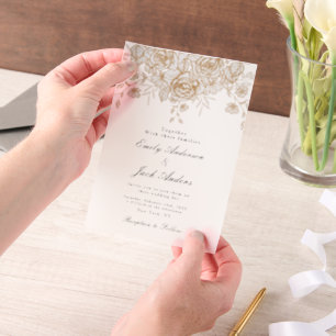 Frühjahr einfache Hand gezeichnet florale elegante Pergament Einladungen