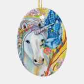 Frühjahr Einhorn Keramikornament (Hinten)