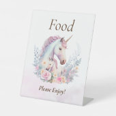 Frühjahr Einhorn Wasserfarbe Kinderdusche Nahrung Sockelschild (Vorderseite)