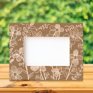 Frühjahr Einzigartige Whimsical Doodle Blume Gebur Geätzte Rahmen