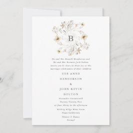 Frühjahr Elegante Wildblume Wreath Blumenzwiese Einladung