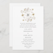 Frühjahr Elegante Wildblume Wreath Blumenzwiese Einladung (Vorne/Hinten)