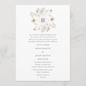 Frühjahr Elegante Wildblume Wreath Blumenzwiese Einladung (Vorderseite)