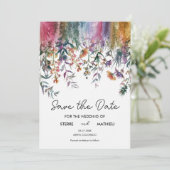 Frühjahr Elegante Wildblumen Save The Date (Stehend Vorderseite)