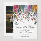 Frühjahr Elegante Wildblumen Save The Date (Vorne/Hinten)