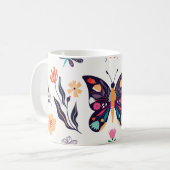 Frühjahr-Elemente Schmetterlinge Vögel Blume Kaffeetasse (Vorderseite Links)