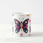 Frühjahr-Elemente Schmetterlinge Vögel Blume Kaffeetasse (Mittel)