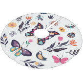 Frühjahr-Elemente Schmetterlinge Vögel Blume Polyester Weihnachtsbaumdecke (Schrägansicht)