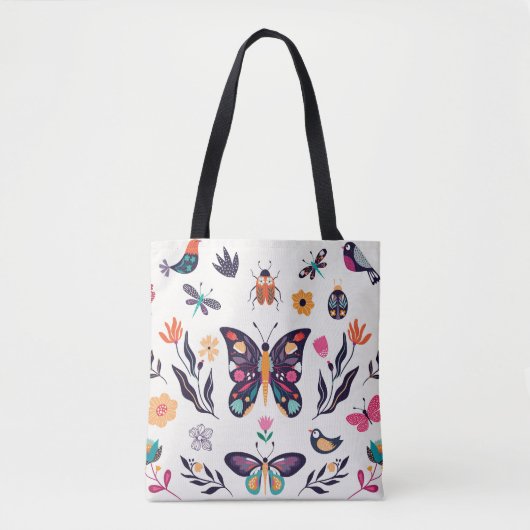 Frühjahr-Elemente Schmetterlinge Vögel Blume Tasche (Vorderseite)