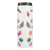 Frühjahr-Elemente Schmetterlinge Vögel Blume Thermosbecher (Rückseite)