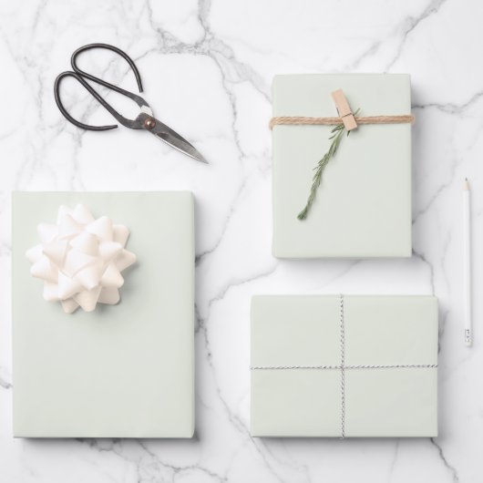 Frühjahr Flüstern Grün Solid Farbe Geschenkpapier Set (Vorderseite)