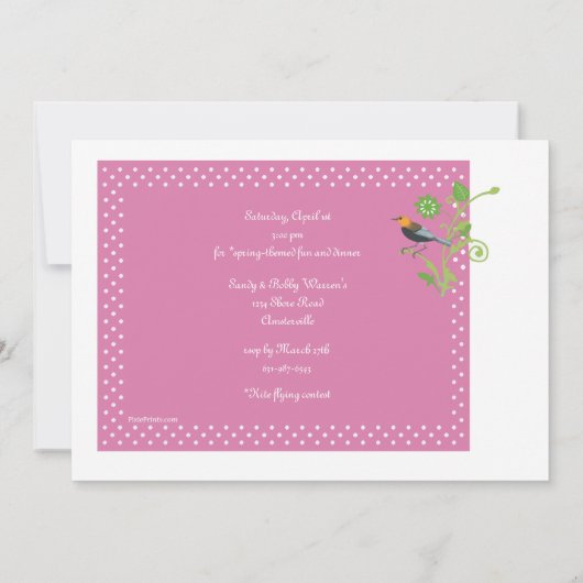 Frühjahr-Flying-Einladung Einladung (Rückseite)
