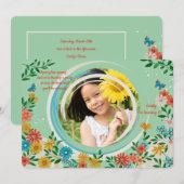 Frühjahr Foto Rahmen Geburtstag Einladung (Vorne/Hinten)